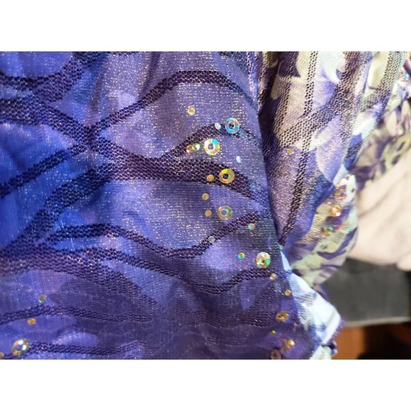NWT Differentes Purple Flounce Mother bride groom sequin Maxi Dress Sz 12 Large - Picture 9 of 10